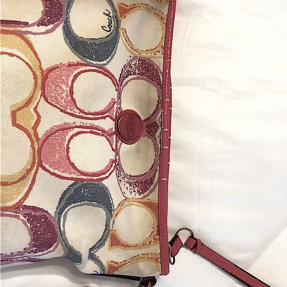 Coach Signature Design Logo shoulder bag, Pink Multicolor - Picture 4 of 6